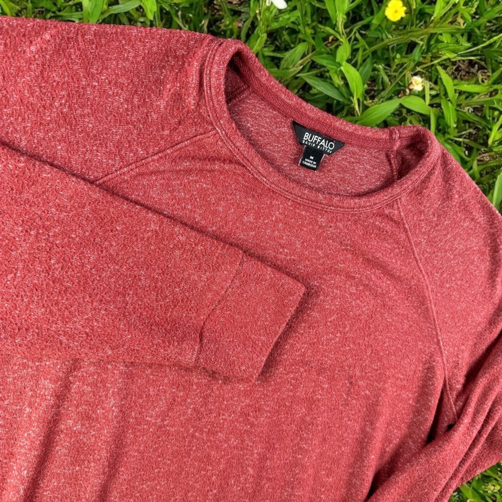 Buffalo David Bitton Sweatshirt Men/Unisex M Red Crew Neck Pullover‎ Top